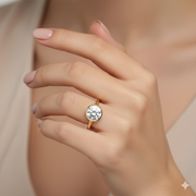 Round Cut - Bezel Ring - 18 K Gold